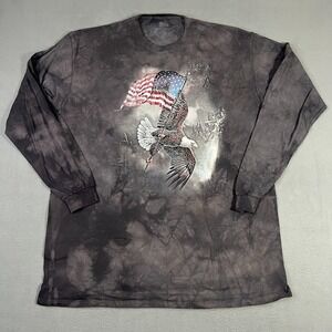 Flying Bald Eagle American Flag The Mountain Ted Blaylock Tie-Dye T-shirt 3XL